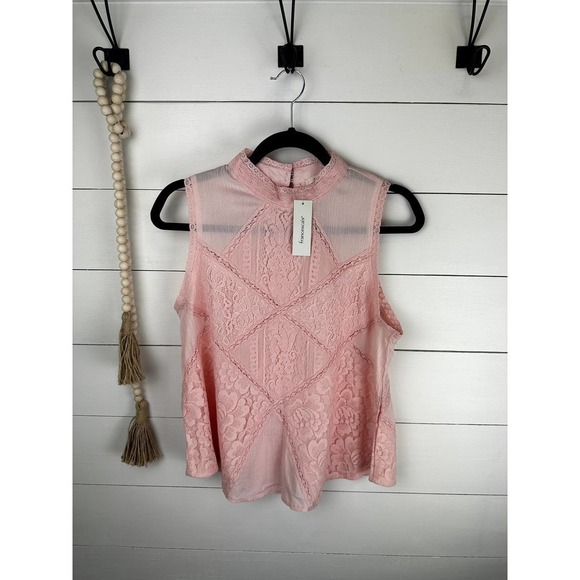 Francesca's Collections Tops - NWT Miami Francesca's Collection high neck baby pink shirt M
